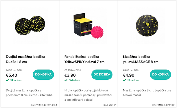 Masážne loptičky a ježkovia